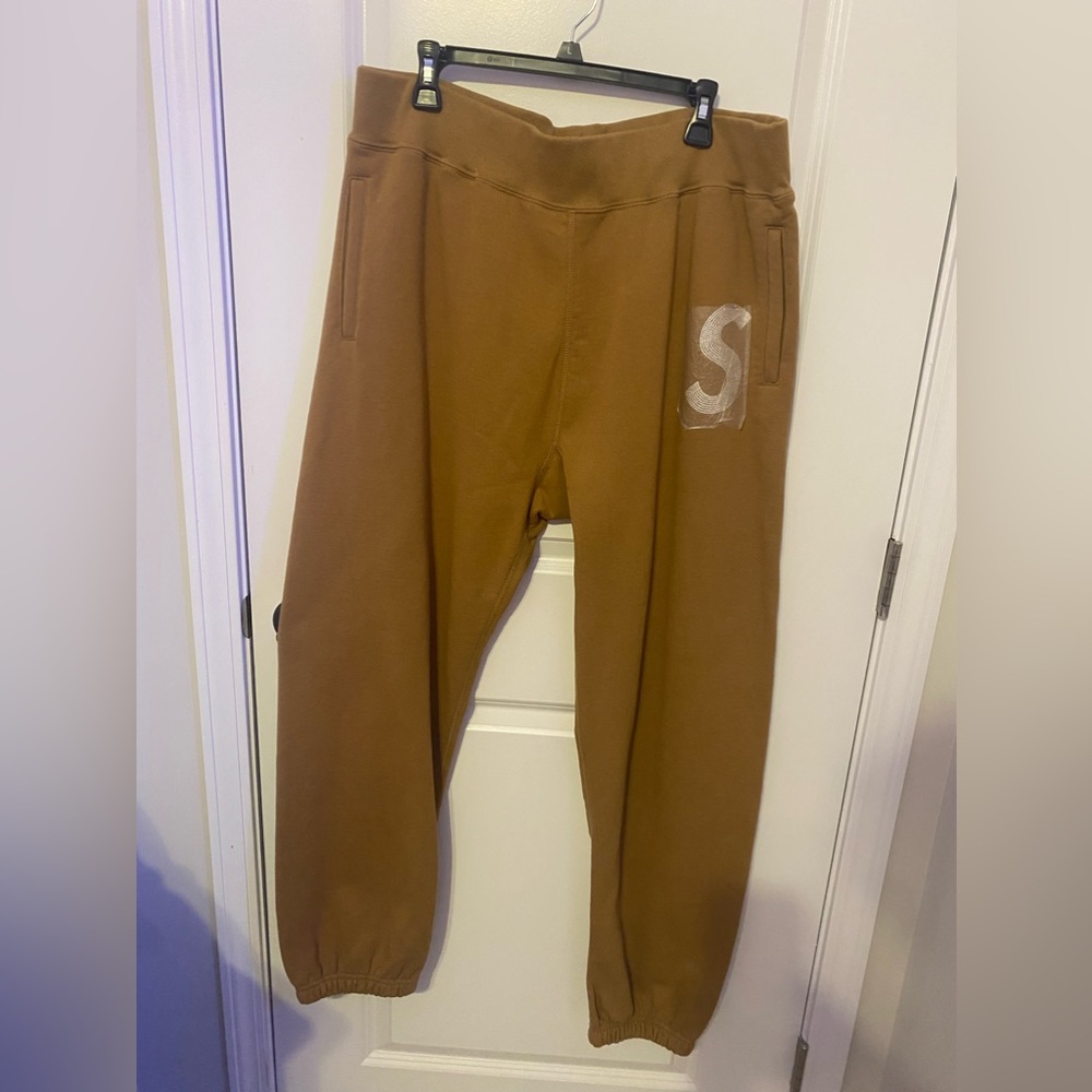 Supreme Swarovski S Logo Sweatpants - Brown